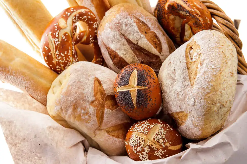 Baked bread in basket